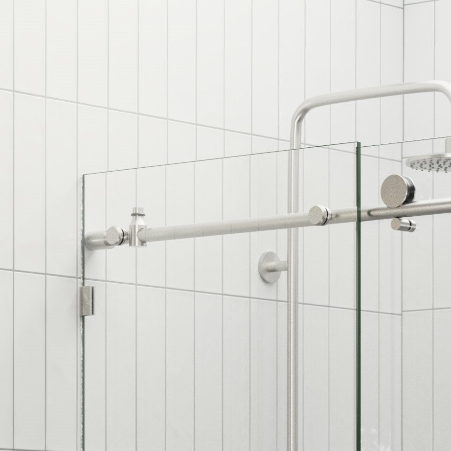 Sliding Corner Shower Screen Enclosure - Brushed Nickel