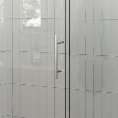 Sliding Corner Shower Screen Enclosure - Brushed Nickel