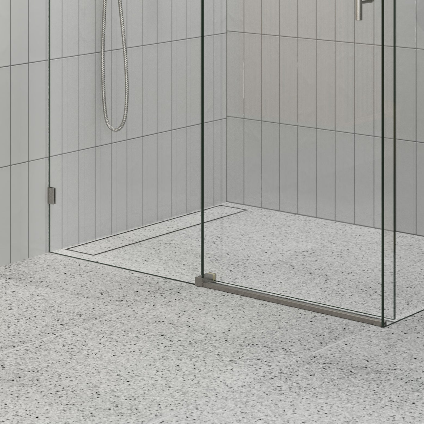 Sliding Corner Shower Screen Enclosure - Brushed Nickel