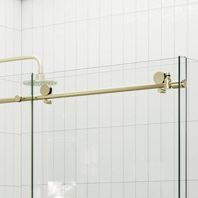 Sliding Shower Screen Enclosure - Satin Brass