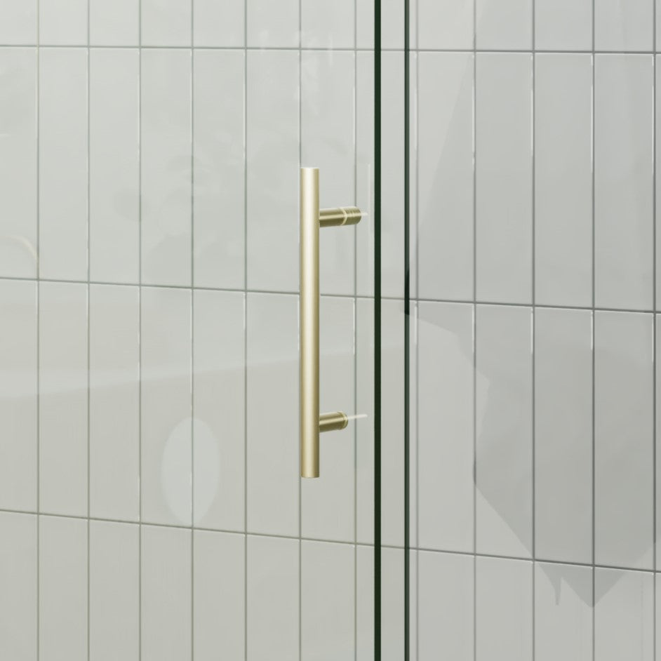 Sliding Shower Screen Enclosure - Satin Brass
