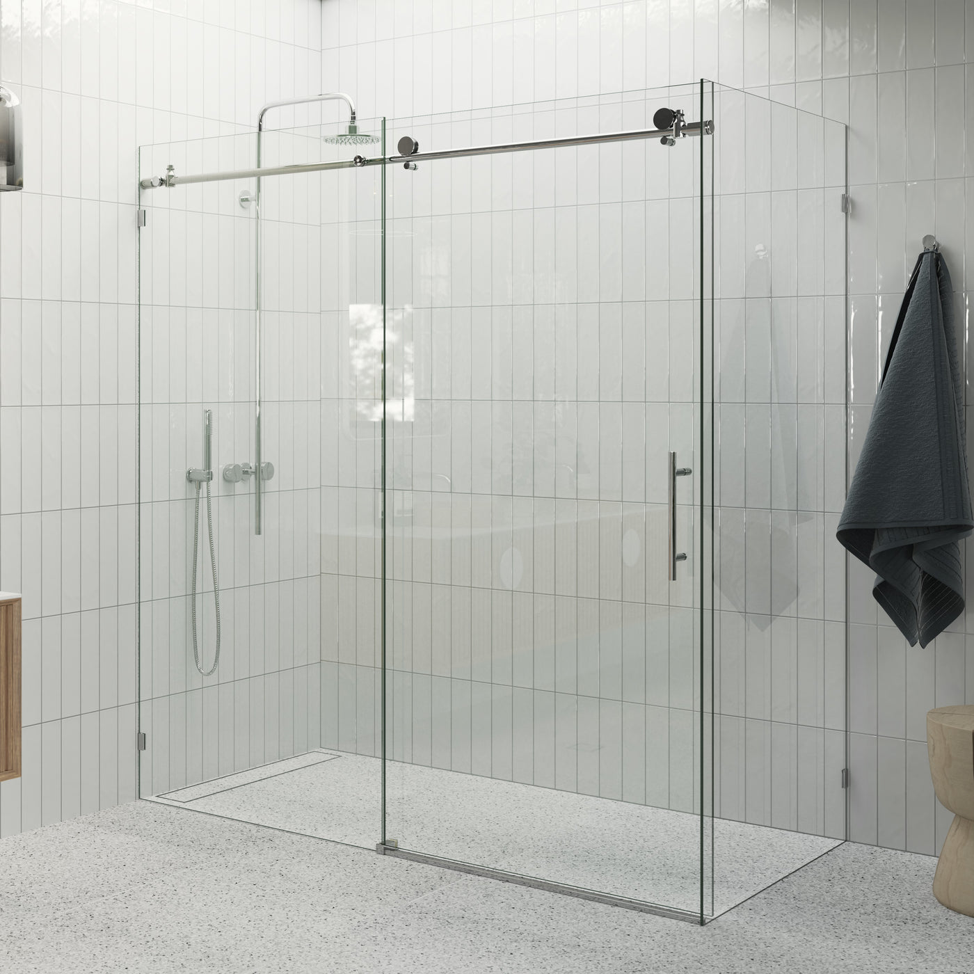 Sliding Shower Screen Enclosure - Chrome