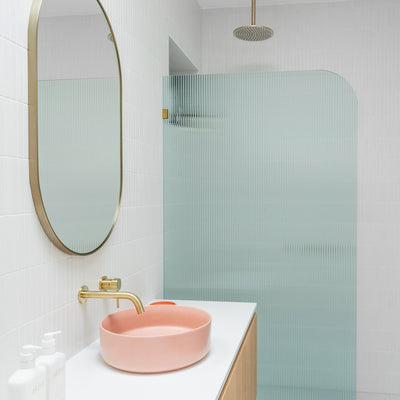Fluted Radius Shower Screens - Left